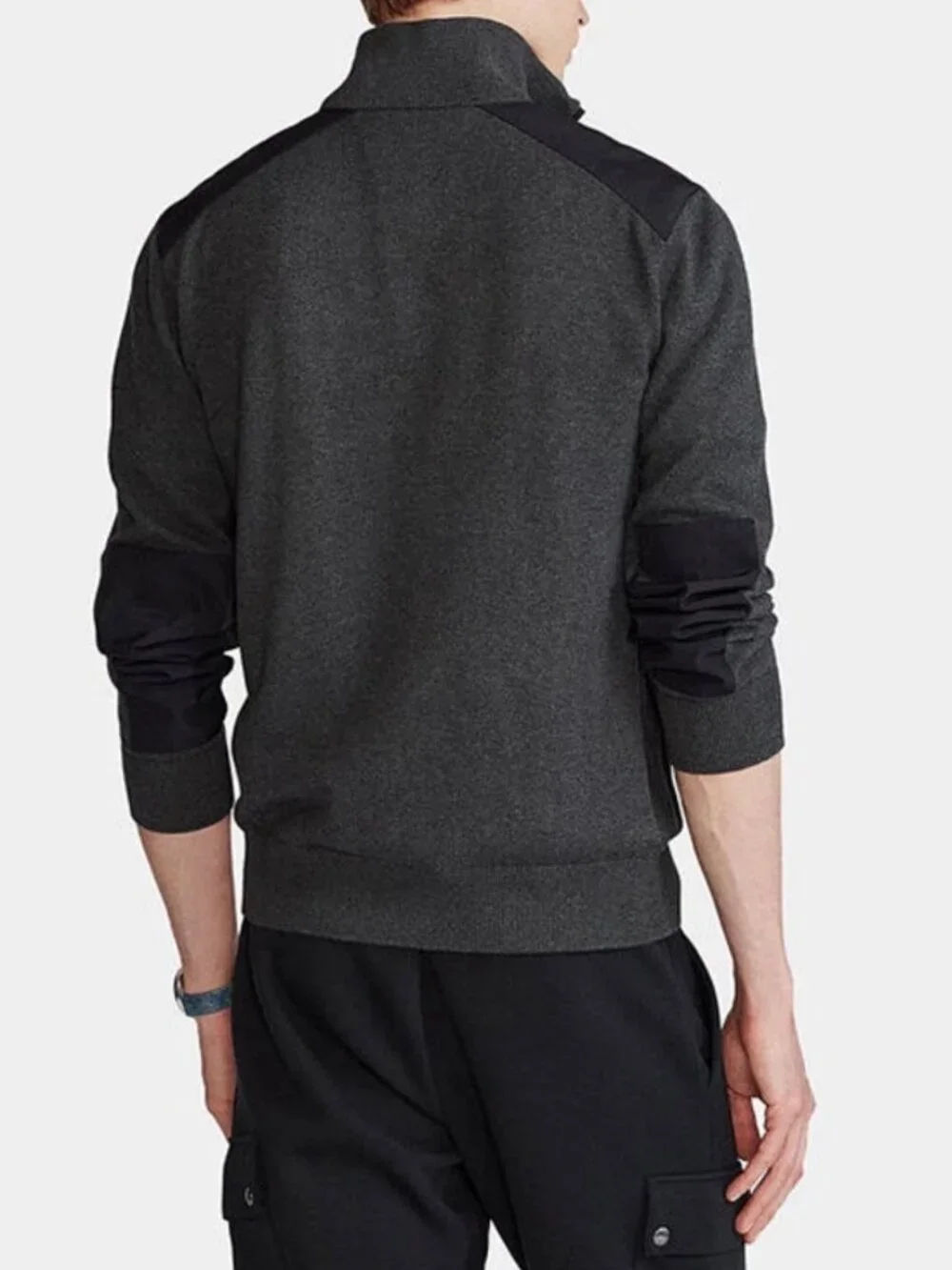 Polo Ralph Lauren Mock Neck 1/2 Zip Gray Hybrid Pullover